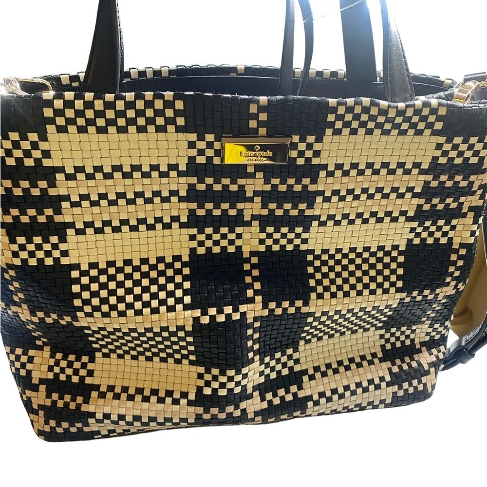 Kate Spade Porscha Barton Drive
 Black and Cream Woven Tote